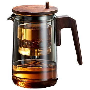1 ШТ. Термостойкий Стеклянный чайник с фильтром на одну кнопку, Прозрачный Чайник с ароматом чая, Посуда для чая, 750 мл