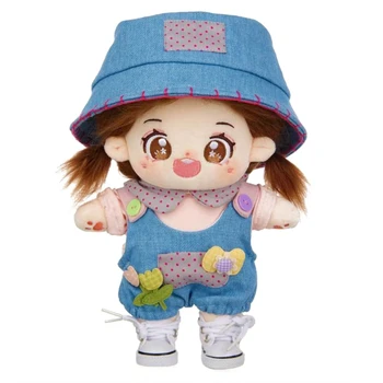 20-сантиметровый костюм тряпичной куклы со шляпой и брюками, корейский комплект одежды Kpop, прямая поставка аксессуаров