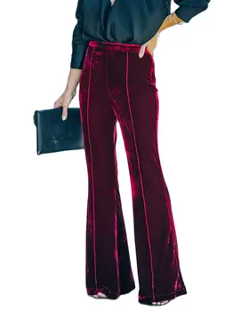 2023 Новые женские Бархатные Велюровые вельветовые брюки-клеш с эластичной резинкой на талии, Расклешенные брюки
