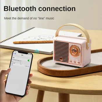 2023 Ретро Bluetooth Динамик U Диск TF Карта Hi-Fi Стерео Креативный Подарок Портативная Мини-Звуковая Коробка USB Мини-Музыкальный Плеер на открытом воздухе