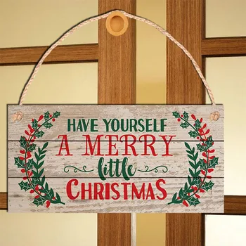 2023 Счастливого Рождества Деревянная Табличка На Двери Подвесные Вывески Navidad Рождественская Елка Орнамент Настенный Декор Приветственный Знак Рождественское Украшение
