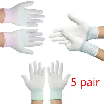 5 Шт. Антистатические перчатки, Износостойкие, нескользящие, впитывающие пот Трикотажные хлопчатобумажные Тонкие рабочие перчатки из песочной нити