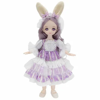 6pt Одежда Bjd Rabbit Lolita 32 см Кукла Принцесса Лолита Набор Подарок на День Рождения Свадебное Платье Игрушки Аксессуары