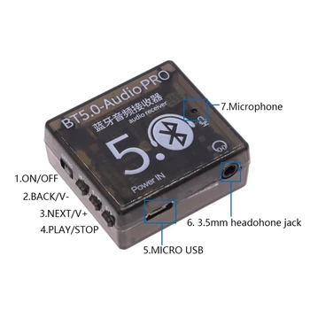 BT5.0 Audio Pro Ресивер + Чехол + Комплект аудиокабеля 3,5 мм AUX MP3 Bluetooth Декодер Без Потерь Автомобильный Динамик Плата Аудиоусилителя