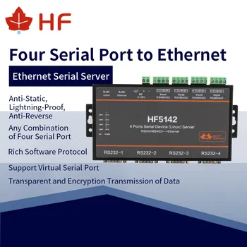 HF5142B RS232 к Ethernet, Rs485 к Ethernet, 4 Порта RJ45 RS232/485/422 Последовательный доступ К Ethernet Без ОСРВ HF5142B