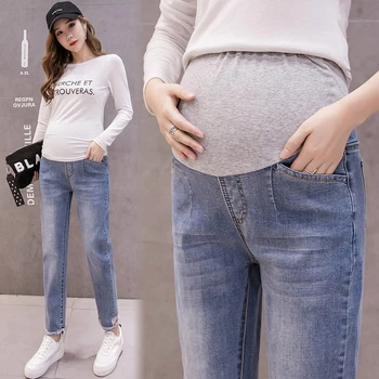 R53912 # Брюки для беременных Модные Джинсовые брюки для мам, верхняя одежда, Новое поступление, джинсы для беременных, брюки для беременных