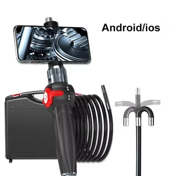 Ralcam Двусторонний 360 ° Шарнирный Бороскоп с Объективом 8,5 мм IP67 Водонепроницаемый Эндоскоп Рулевого Управления Инспекционная Камера для автомобилей