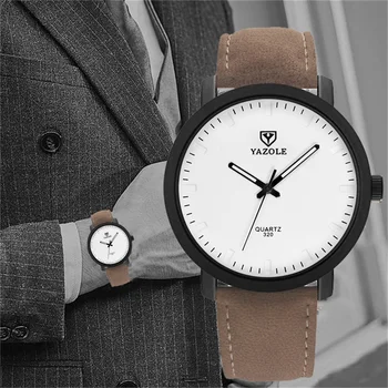 Reloj Hombre Модные Мужские кожаные кварцевые часы Мужские часы Тренд Студенческие коричневые часы Водонепроницаемые светящиеся часы Montre Homme