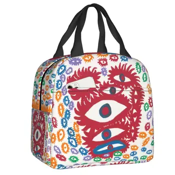 Абстрактная картина Яеи Кусамы Изолированная сумка для ланча, Сменный кулер, Термальная коробка для Бенто Для женщин, Детская сумка для пикника на работу