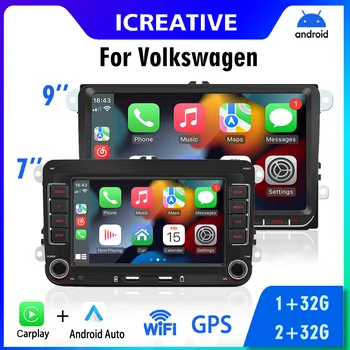 Автомобильный Радиоприемник 2Din Android для Volkswagen Golf 5 6 Passat B6 B7 CC Skoda Polo Jetta Универсальный Muiltmedia Carplay Wifi GPS Навигация