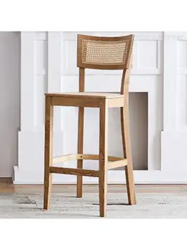 Барный стул, высокий табурет для дома, скандинавский легкий роскошный барный стул, стойка регистрации, барный стул со спинкой, креативный барный стул, ротанговый стул