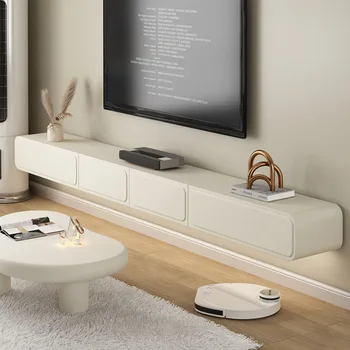 Белая настенная подставка для телевизора, Детали выдвижного ящика, Универсальный роскошный минималистичный Европейский столик для телевизора, Подвесная мебель для спальни, Мебель для Салона1