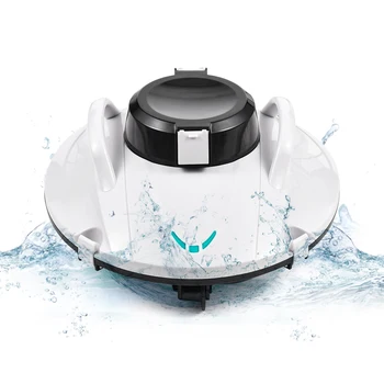 Беспроводной роботизированный очиститель бассейна 35 Вт, пылесос для бассейна мощностью 35 Вт, мощное всасывание длится 90 минут со светодиодным индикатором, поддержка самостоятельной парковки