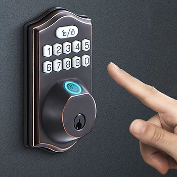 Дверной замок без ключа Smart Deadbolt DK06 (отпечаток пальца, код-пароль, механические ключи)