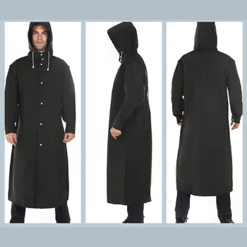 Дождевик для взрослых, мужская и женская защитная куртка для скалолазания, рыбалки, прозрачный утолщенный черный дождевик, длинные куртки