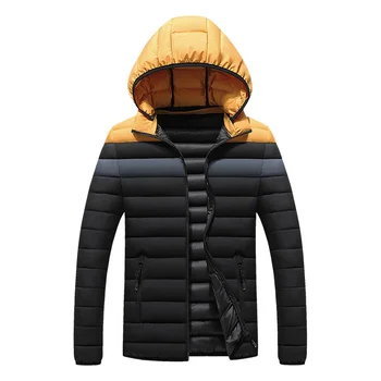Зимние мужские теплые пальто с утепленным капюшоном, многоцветная строчка, пуховики для мужчин, топы, Размер одежды L-4XL