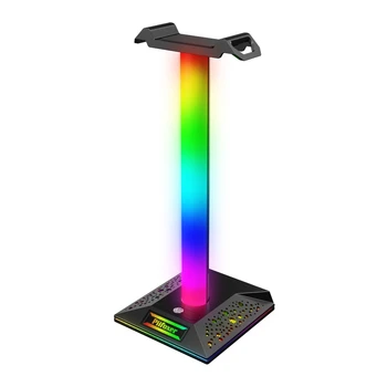 Игровая подставка для наушников RGB с двумя USB-портами, Подсветка с сенсорным управлением, Настольная Игровая Гарнитура, Держатель, Вешалка, Аксессуары