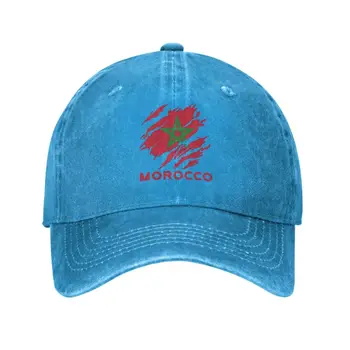 Изготовленная на заказ бейсболка с хлопковым флагом Марокко Мужская Женская Регулируемая Марокканская шляпа Proud Dad Спортивная