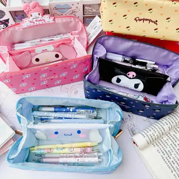 Косметички Kawaii Sanrio Hello Kitty Y2K Cinnamoroll Melody, пенал, сумка большой емкости, студенческая сумка для карандашей, сумка для хранения подарков