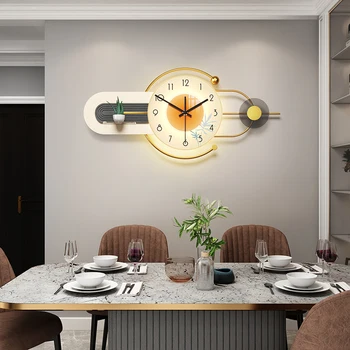 Креативные настенные часы с подсветкой в гостиной 2023 Новые Простые Атмосферные Домашние часы Настенные часы для декоративного искусства в гостиной