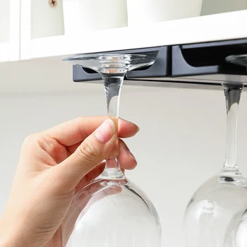 Кухонный настенный держатель для бокалов для вина Классификация Подвесная Подставка для стеклянных чашек Без перфорации Органайзер для шкафа 1шт