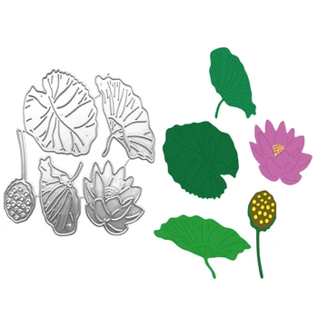 Металлические штампы для резки цветочных листьев Lotuses с рельефной каймой, форма для высечки для ручной работы, Прямая поставка