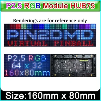Модуль полноцветного светодиодного дисплея P2.5, HUB75, 160 мм * 80 мм, светодиодная панель P2.5RGB 64 × 32, матрица P2.5 1/16scan, совместимая с PIN2DMD
