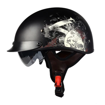 Мотоциклетный шлем LVCOOL в стиле Ретро, Летний Мужской шлем с открытым лицом, Аксессуары для мотоциклов для Cruiser Chopper Для женщин, Мужчин, Тип A-2XL