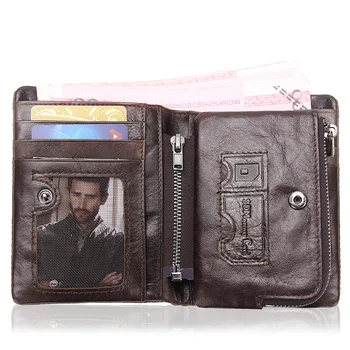 мужские кошельки из натуральной кожи держатели кредитных карт мужской кошелек с карманом для монет бренд walet мужской кошелек с застежкой высокого качества