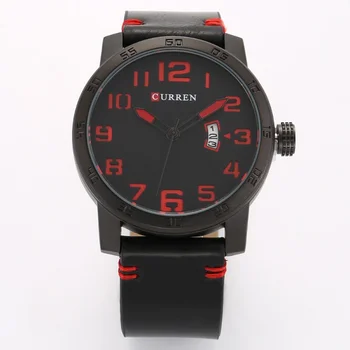 Мужские часы Curren 8254 с одним календарем, мужские кварцевые часы, деловые водонепроницаемые часы на кожаном ремне