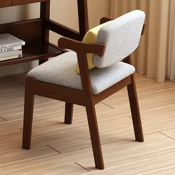 Настольный стул из массива дерева в скандинавском стиле, Современный простой обеденный стул для отдыха, стул со спинкой, стул для учебы для студентов, Маленький стул для домашнего компьютера