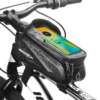 Новая велосипедная сумка, снаряжение для верховой езды, мужская сумка, сумка для передней балки горного велосипеда, симпатичный мобильный телефон, сенсорный экран, Водонепроницаемая трубка, сумка для хранения.