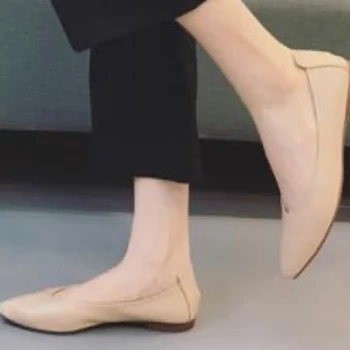 Новые женские балетки 2023, летние винтажные прогулочные туфли без застежки для женщин, модная уличная офисная женская повседневная обувь
