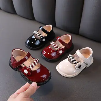 Обувь для девочек, кожаная обувь с мягкой подошвой в стиле принцессы, дышащие кроссовки для первых прогулок на 1-3 года, повседневные универсальные цвета, смешанные цвета
