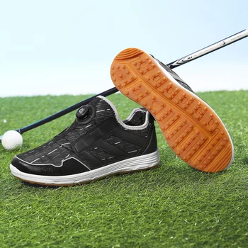 Профессиональные мужские кроссовки для занятий гольфом, противоскользящая спортивная обувь для дам, роскошные брендовые кроссовки для гольфа, мужские черно-красные туфли для гольфа, женские кроссовки для гольфа