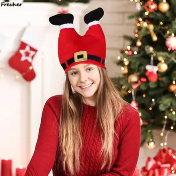 Рождественская вечеринка Забавные шляпы Для детей и взрослых Маскарадный костюм Праздничный костюм Санта Клауса Шляпа в форме брюк Головные уборы Милые кепки