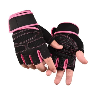 Тренировочные перчатки для мужчин, женщин, тяжелоатлетов, полупальцевая перчатка с оберткой на запястье для спортивных тренировок в тренажерном зале, Велосипедная перчатка мотоциклиста