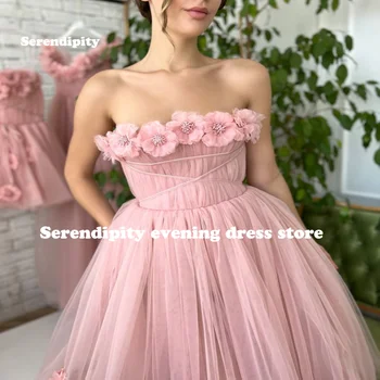 Удачная аппликация трапециевидной формы, Розовое вечернее платье для торжественного случая, элегантное вечернее платье без бретелек для выпускного вечера, элегантные вечерние платья для женщин 2023 г.
