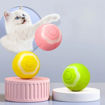 Умный подвижный игрушечный мячик для кошек, спортивные игры для домашних кошек, активирующие охотничьи инстинкты, интерактивные мячи, подарок для котенка в помещении, встроенный светодиод