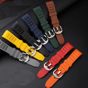 Универсальный Фторкаучуковый Ремешок для Часов Omega Swatch Huawei GT Casio Seiko Mido Резиновый Ремешок Для Часов Мужчины Женщины Браслет 20мм 22мм