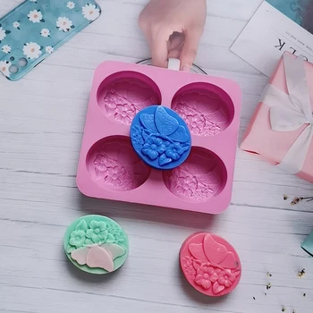 Форма для мыла-бабочки с 4 отверстиями Силиконовые формы для ароматерапии своими руками Изготовление форм для мыла, свечей, тортов